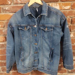 Free People Women's Medium Wash Denim Outdoor Casual Jacket Size S